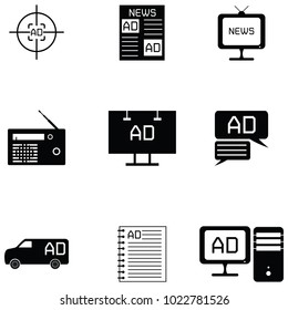 advertisement icon set