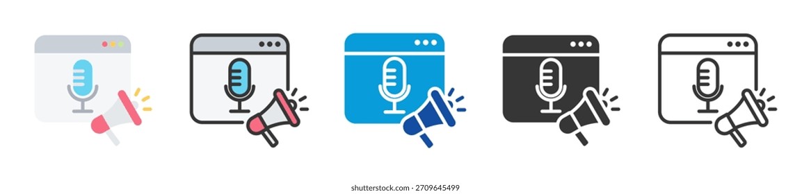 advertisement icon set multi style various collection