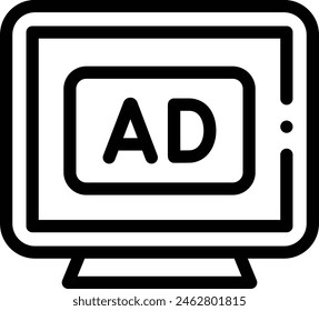 Advertisement icon. Thin Linear Style Design Isolated On White Background