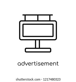 advertisement icon. Trendy modern flat linear vector advertisement icon on white background from thin line collection, outline vector illustration