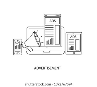 Advertisement icon vector design eps10