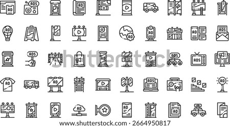 Advertisement icons High-Quality Vector Icons Collection with Editable Stroke. Ideal for Professional and Creative Projects
