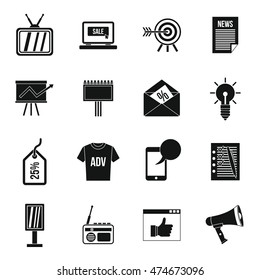 Advertisement icons set in simple style. Marketing set collection. vector illustration