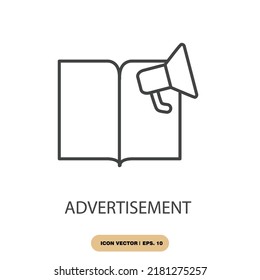 advertisement icons  symbol vector elements for infographic web