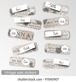advertisement labels in retro style