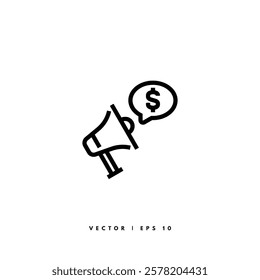 Advertisement Line Icon. Editable Stroke