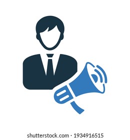 Publicidad, icono de marketing. Vector editable aislado en un fondo blanco.