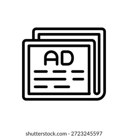 Zeitungssymbol für Werbung, Vektorgrafiken