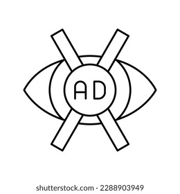 no hay ningún vector de icono de línea de visión. publicidad sin signo de visión. símbolo de contorno aislado ilustración negra