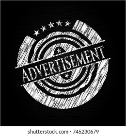 Advertisement on chalkboard