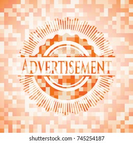Advertisement orange mosaic emblem