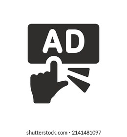 Advertisement pay per click icon on white background
