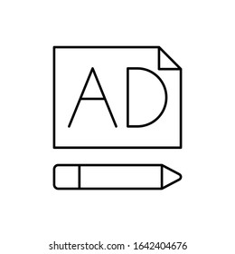 Advertisement, pen, SEO icon. Simple line, outline vector elements of commerce icons for ui and ux, website or mobile application
