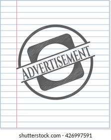 Advertisement with pencil strokes