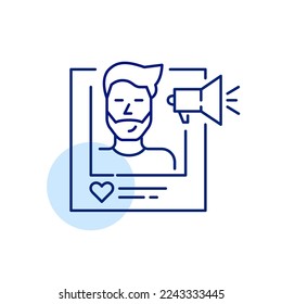 Advertisement in personal blog. Pixel perfect, editable stroke line icon