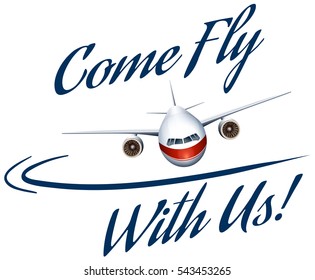 Advertisement poster for airline illustration