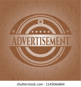 Advertisement realistic wood emblem