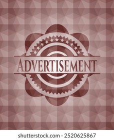 Advertisement red geometric badge. Seamless. 