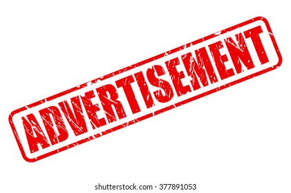 ADVERTISEMENT RED STAMP TEXT ON WHITE