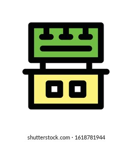 advertisement related store with lights board vector with editable stroke