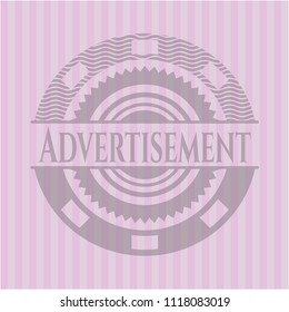 Advertisement retro pink emblem