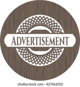 Advertisement retro wood emblem