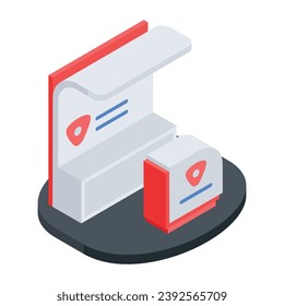 Icono plano de las placas de ruta de publicidad
