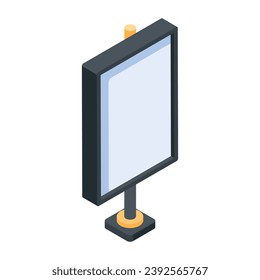 Icono plano de las placas de ruta de publicidad