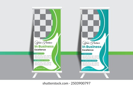 Advertisement, roll-up, polygon backdrop, vector illustration, business rollup, and display banner templates for your corporate business or company are available here.