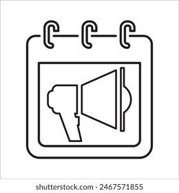 Advertisement Scheduled Icon Line Vector graphics