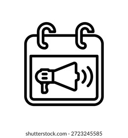 Advertisement scheduled icon, Line Vector graphics