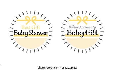 Advertisement set for Baby gift and Baby Shower concept. Stylish Vector illustration for Newborn Baby's present, Greeting card, POP advertising, Poster, Tag, Sticker. 
