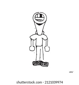 advertisement shout character vector hand draw report saying