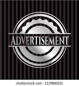 Advertisement silver emblem or badge