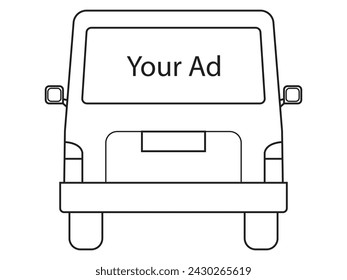 Advertisement space on the back of a car.