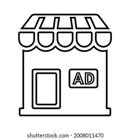 Advertisement, store line icon. Outline vector.