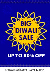 Advertisement template for shopping Sale Promotion Offer for Happy Diwali Festival of India in vector