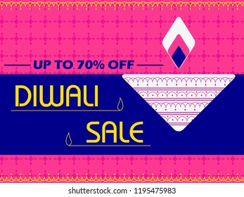 Advertisement template for shopping Sale Promotion Offer for Happy Diwali Festival of India in vector