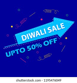 Advertisement template for shopping Sale Promotion Offer for Happy Diwali Festival of India in vector