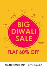 Advertisement template for shopping Sale Promotion Offer for Happy Diwali Festival of India in vector