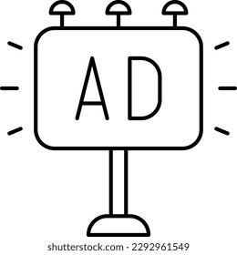 Advertisement thin line icon. Billboard. Vector illustration.