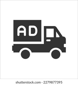 Advertisement truck icon, Vector Graphics