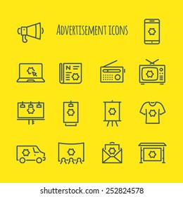 Advertisement  Vector Line Icons Set