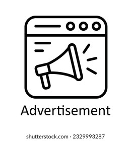 Advertisement Vector  outline Icon Design illustration. Online streaming Symbol on White background EPS 10 File