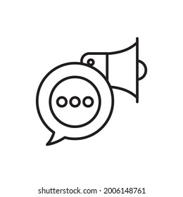Advertisement vector outline icon style illustration. Marketing and advertising symbol EPS 10 file