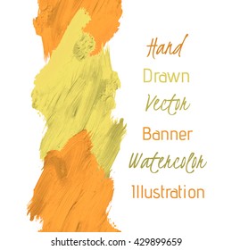 advertisement verical banner design. vector hand painting waterolor