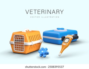 Advertisement of veterinary clinic. Professional examination and treatment of animals