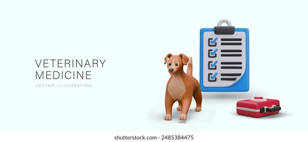 Advertisement of veterinary clinic services. Medicine for pets