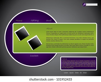 Advertisement website template design with photo set
