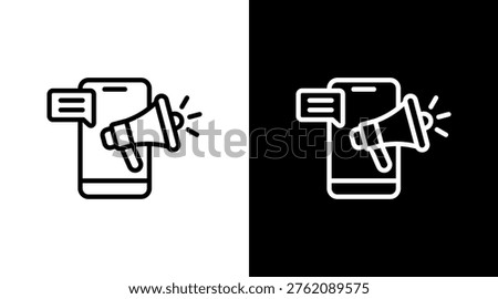 Advertisement White Icon Set Design